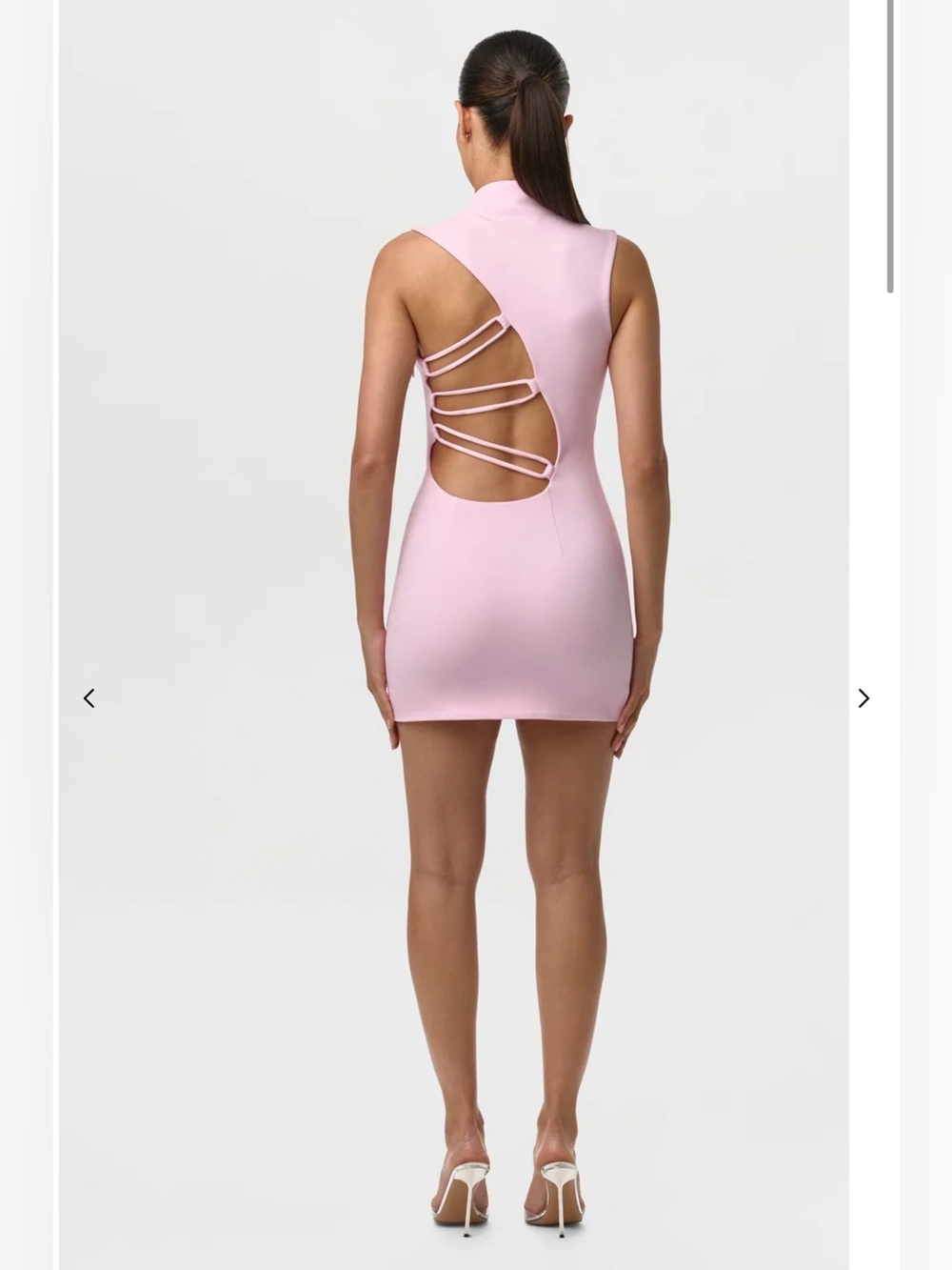 Naked Wardrobe Ponte Cut Out Mini Dress Cotton Candy - Picture 4 of 7